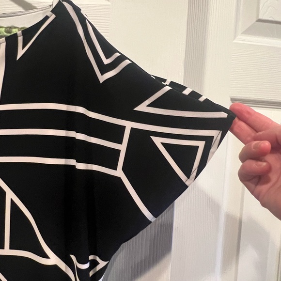 Ralph Lauren petite black and white geometric dress - Picture 4 of 7